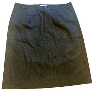 Strenesse Blue Black Solid Lined Pencil Skirt Zip Closure Knee Length Size 10